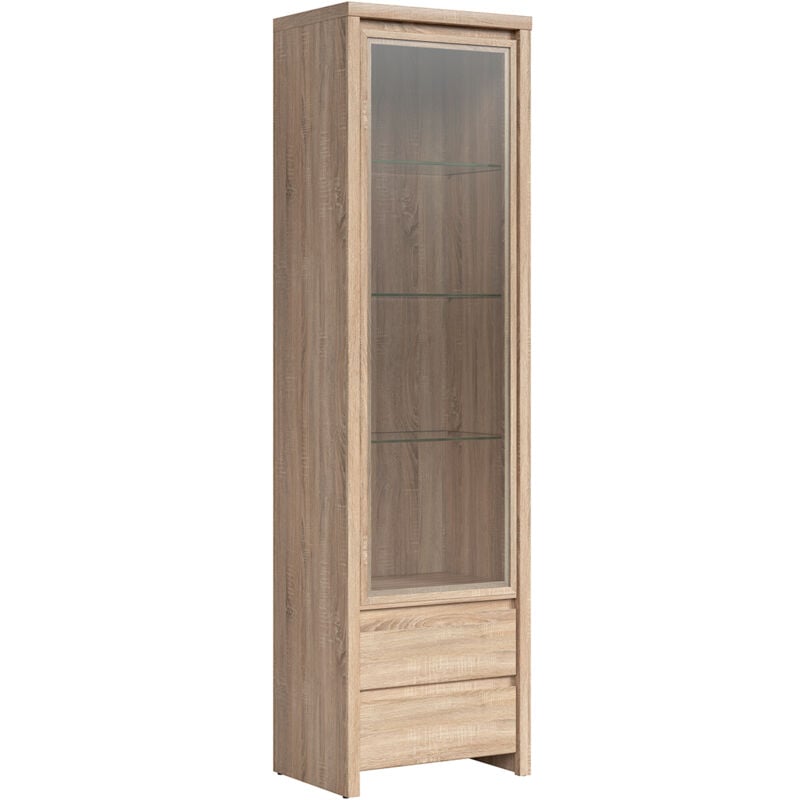 foto del prodotto petits meubles vetrina 1 anta 2 cassetti soren marrone 200,5cm