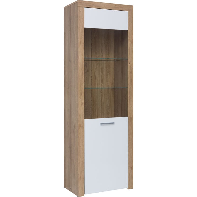 foto del prodotto petits-meubles - vetrina 1 anta nora bianco e marrone 192cm