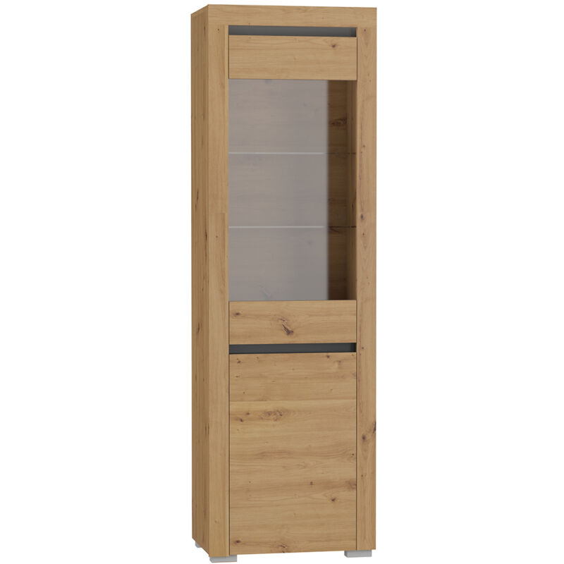 foto del prodotto petits meubles vetrina 2 ante kasla marrone e grigio antracite 195cm