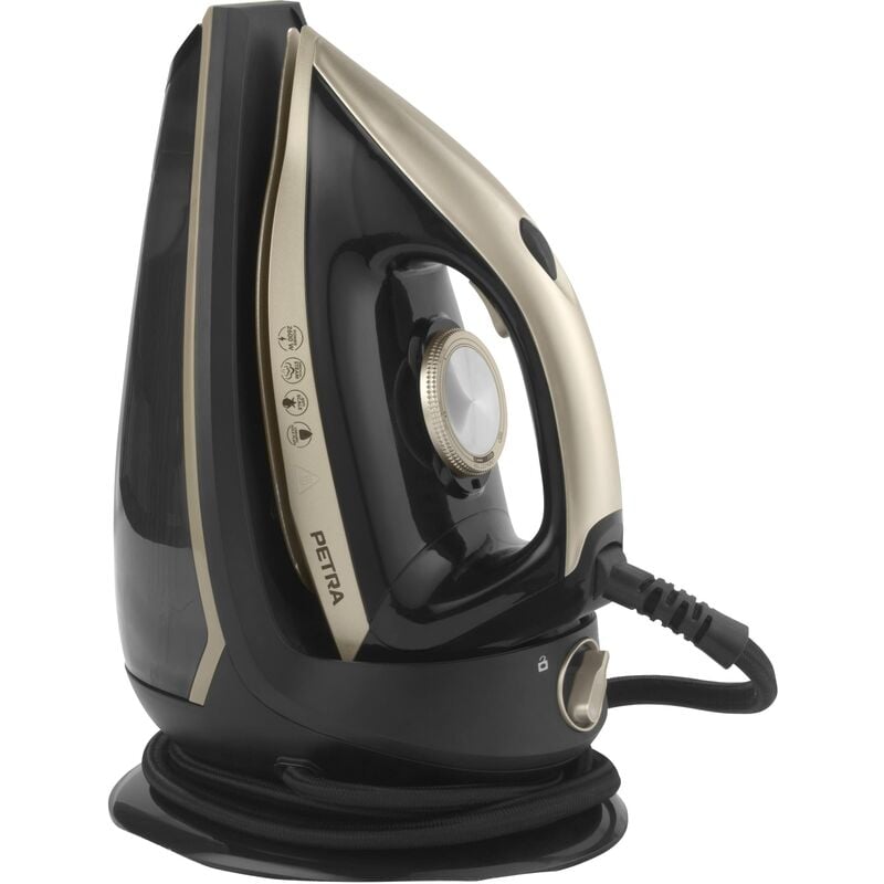 foto del prodotto petra pf01483vdeeu7 ferro da stiro a vapore con caldaia da 2600w, base compatta, vano portacavo da 1,9 m, serbatoio acqua rimovibile da 1,5 l con