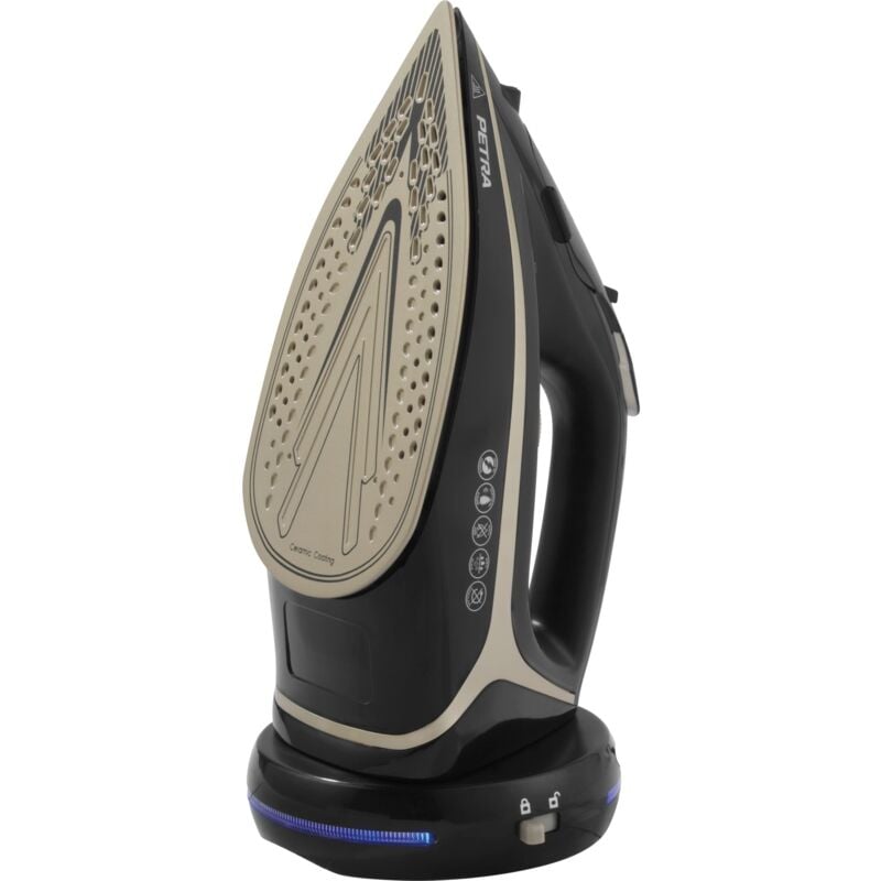 foto del prodotto petra pf0987vdeeu7 ferro da stiro a vapore senza filo 2 in 1, potente 2600 w, piastra in ceramica, colpo vapore 140g min, serbatoio 300 ml,