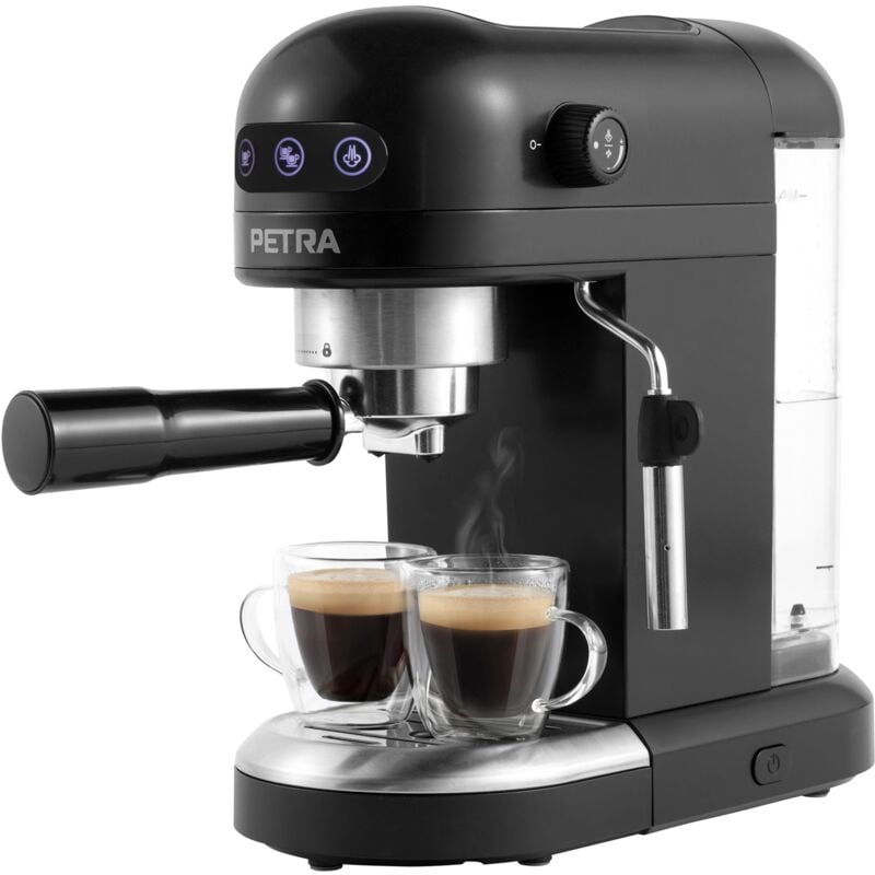 foto del prodotto petra pt5240 macchina da caff espresso con montalatte espresso da 1,4 litri stile barista singolo o doppio, pompa a pressione 15 bar, senza bpa,
