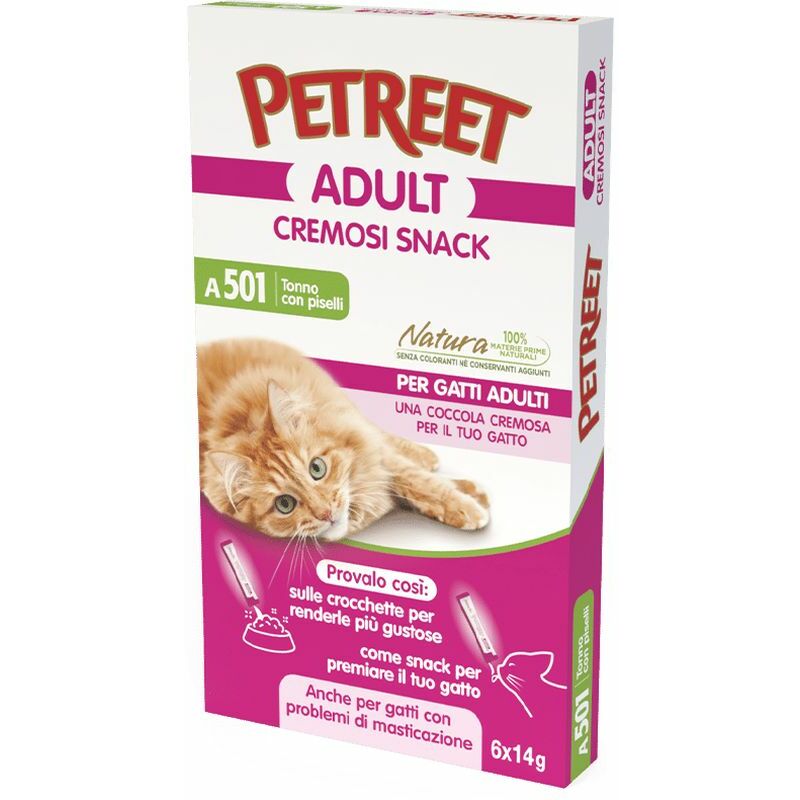 foto del prodotto petreet snack 6 x 14gr 501 tonno con piselli