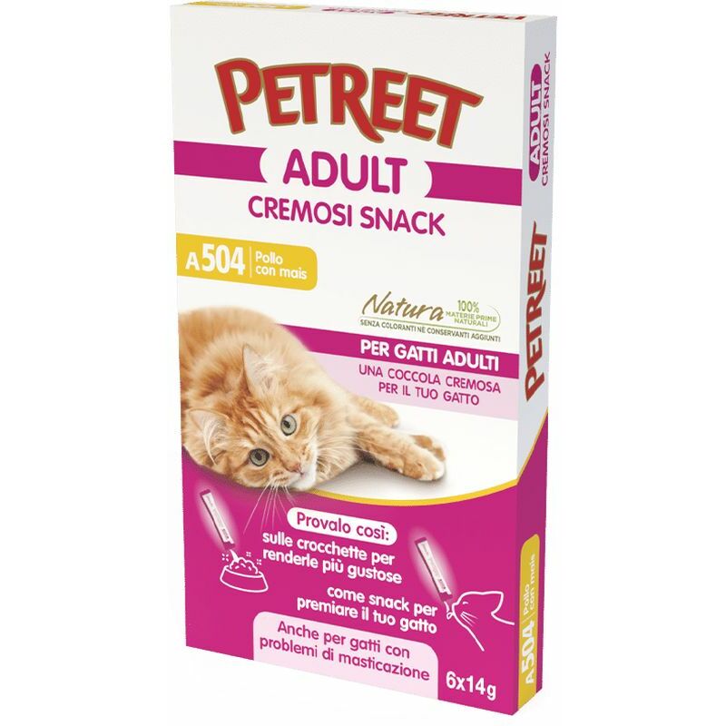 foto del prodotto petreet snack 6 x 14gr 504 pollo con mais