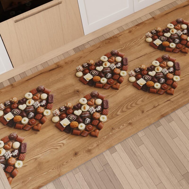 foto del prodotto petti artigiani italiani tappeto cucina passatoia cucina antiscivolo e lavabile 52x80 cm disegno cioccolato 100 made in italy