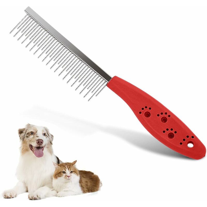 foto del prodotto pettine per gatti a pelo lungo, pettine per cani, pettine a denti, pettine per gatti, ottimo strumento per grovigli, utilizzato per rimuovere