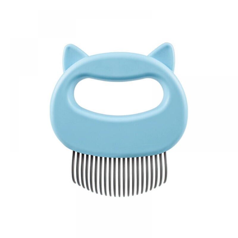 foto del prodotto pettine per pidocchi per animali domestici, pettine per la rimozione dei peli per cani, pettine per orecchie di gatto, pettine per animali domestici, forniture 9 x 10 cm (blu)