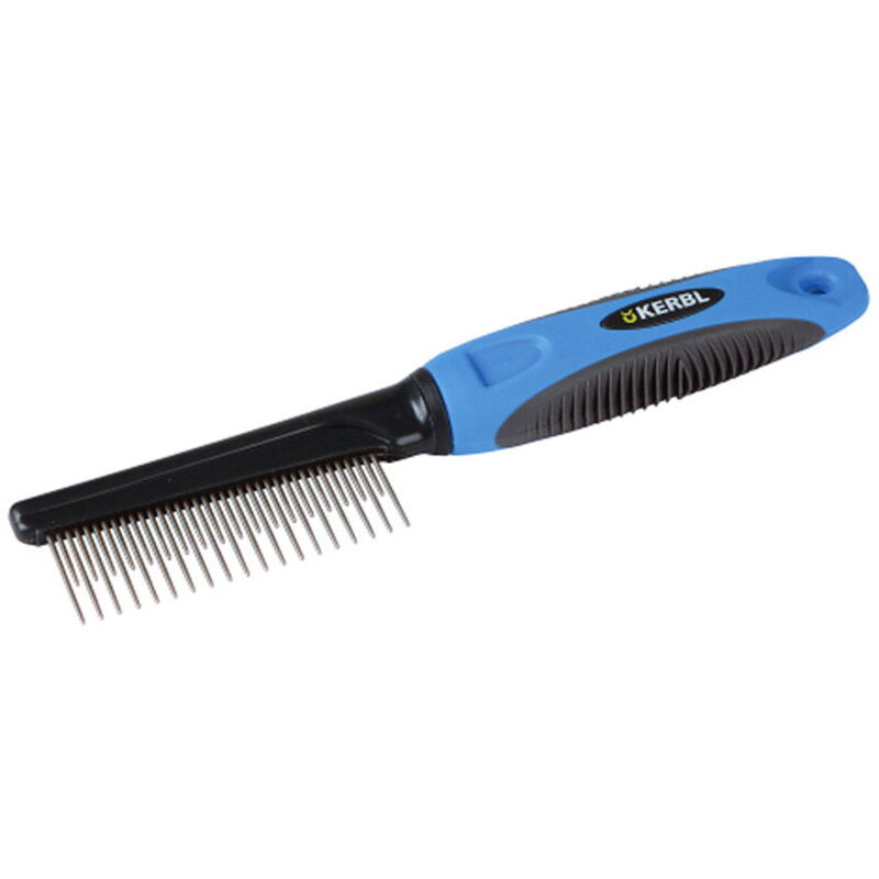 foto del prodotto pettine pulizia pelo combinato 21 cm con denti arrotondati per cani e gatti