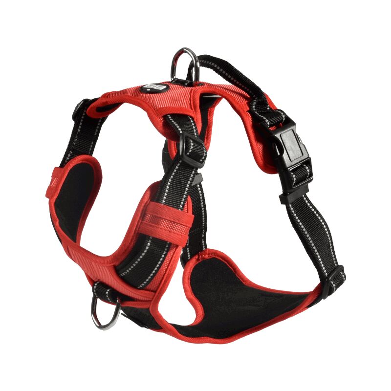 foto del prodotto pettorina anti tiro rosso modello rando walk per cani: pettorina rossa 1,6 x 32-48 cm