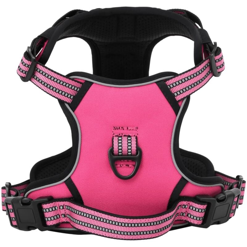 foto del prodotto pettorina per cani con guinzaglio e collare regolabile rosa l vidaxl