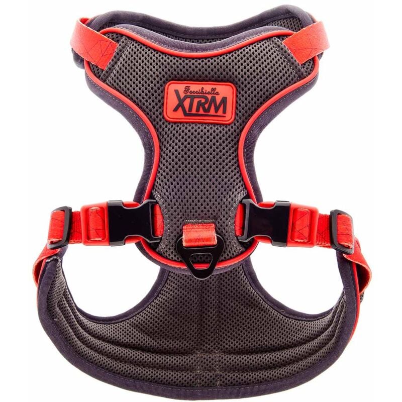foto del prodotto pettorina regolabile facile da indossare dotata di due ganci ideale per addestramento modello xtrm per cani 1,5 cm x 40-50 cm - rosso