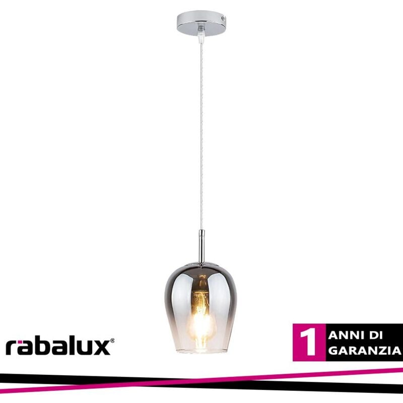 foto del prodotto petunia, glass pendant lamp, chrome, tinted glass, e27 1x m