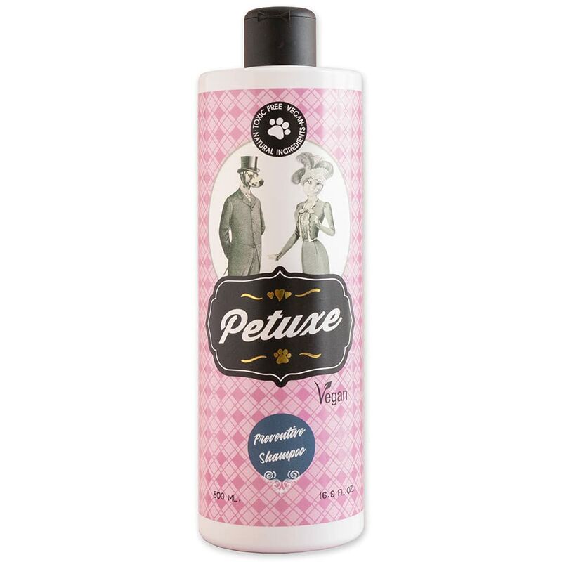 foto del prodotto petuxe shampoo per animali domestici preventivo. con olio di tea tree e aceto di quassia. previene e idrata il mantello. shampoo vegano cani 500 ml