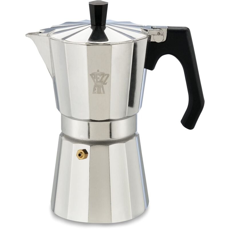 foto del prodotto pezzetti luxexpress caffettiera 6 tazze in alluminio, manico ergonomico resistente al calore, per piani a gas, elettrici e vetroceramica