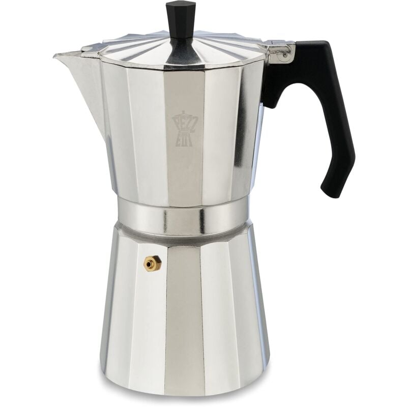 foto del prodotto pezzetti luxexpress caffettiera 9 tazze in alluminio, manico ergonomico resistente al calore, per piani a gas, elettrici e vetroceramica