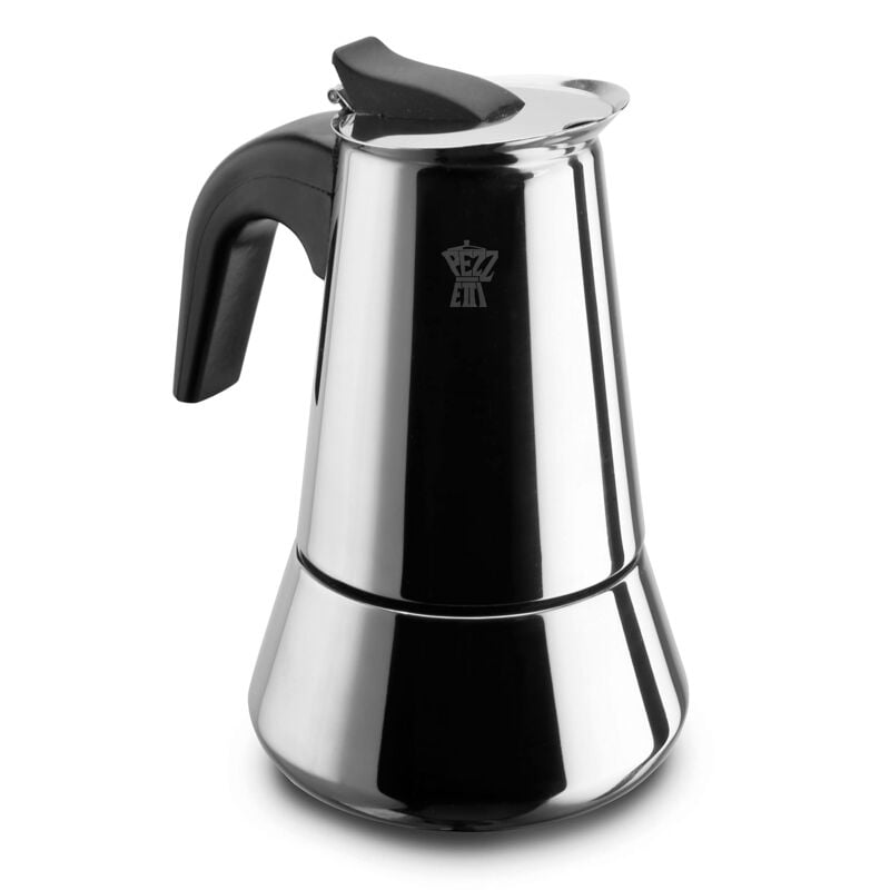 foto del prodotto pezzetti moka 4 tazze induzione steelexpress caffettiera, acciaio inossidabile, argento