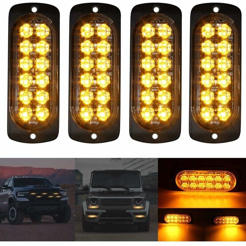foto del prodotto pezzi 12 24v led stroboscopico per auto lampadina a led per auto luci brillanti arancioni illuminazione per rimorchio stroboscopico lampeggiante