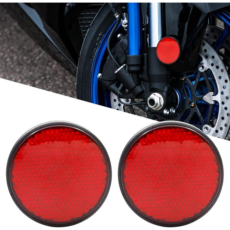 foto del prodotto pezzi 12v led rotondo riflettore moto luce freno luce di guida rosso 