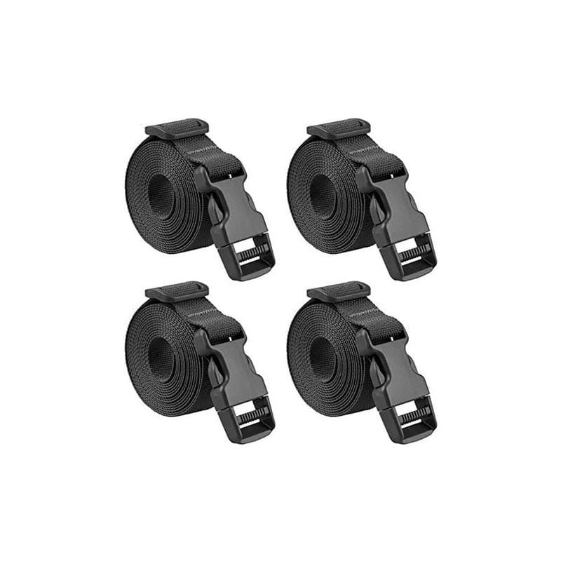 foto del prodotto pezzi 2,5188 cm cinghia fibbia a sgancio rapido cinghia valigia piccola cinghia a cricchetto in plastica per fissaggio bagagli nero 25 mm, 188 cm 