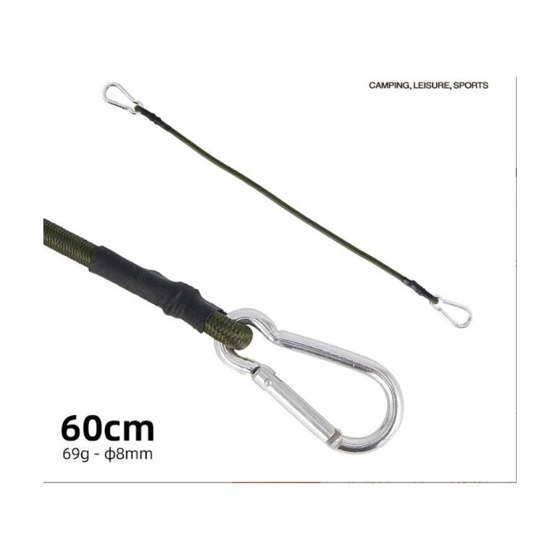 foto del prodotto pezzi 60 cm moschettone elastici elastici per campeggio, bagagli, cordino per tenda da viaggio, stendibiancheria da campeggio