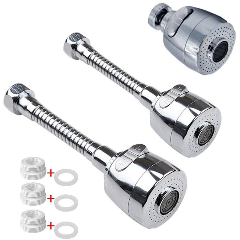 foto del prodotto pezzi adattatore filtro ugello rubinetto in acciaio inox 360 estensione spruzzatore rubinetto diffusore risparmio idrico