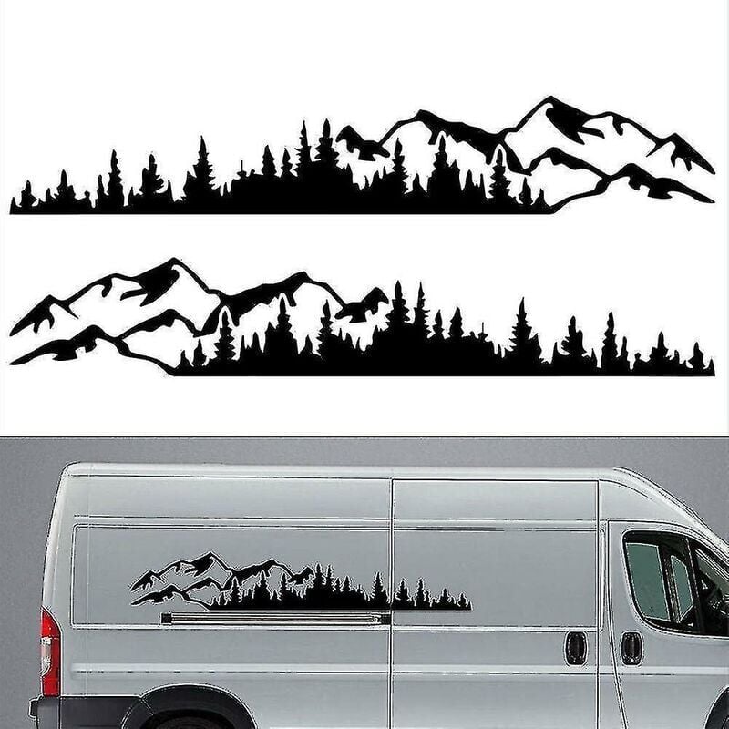 foto del prodotto pezzi adesivo per auto foresta di montagna adesivo per auto in vinile camion finestra paraurti adesivo per porta auto adesivo decorativo in vinile