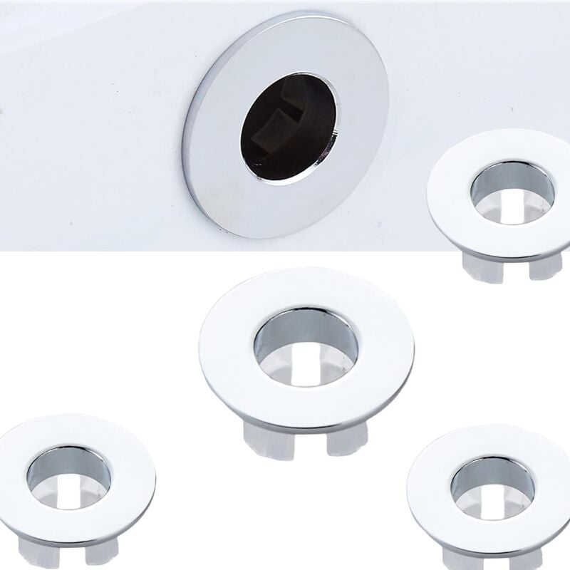 foto del prodotto pezzi anello di troppo pieno per lavandino, anelli di troppo pieno per lavandino anello di troppo pieno per lavandino coperchio di troppo pieno per lavandino, 22-24 mm, per lavandino del bagno vasca d
