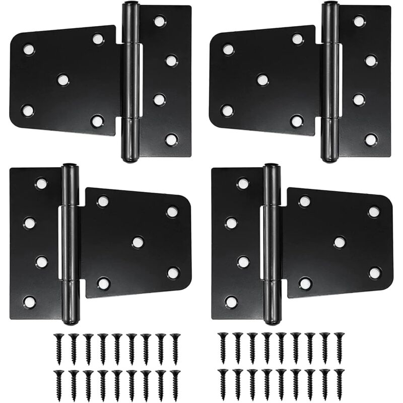 foto del prodotto pezzi cerniere per porte piatte, cerniere per porte resistenti, cerniere in acciaio al carbonio nero, per cancelli da giardino, porte del fienile e