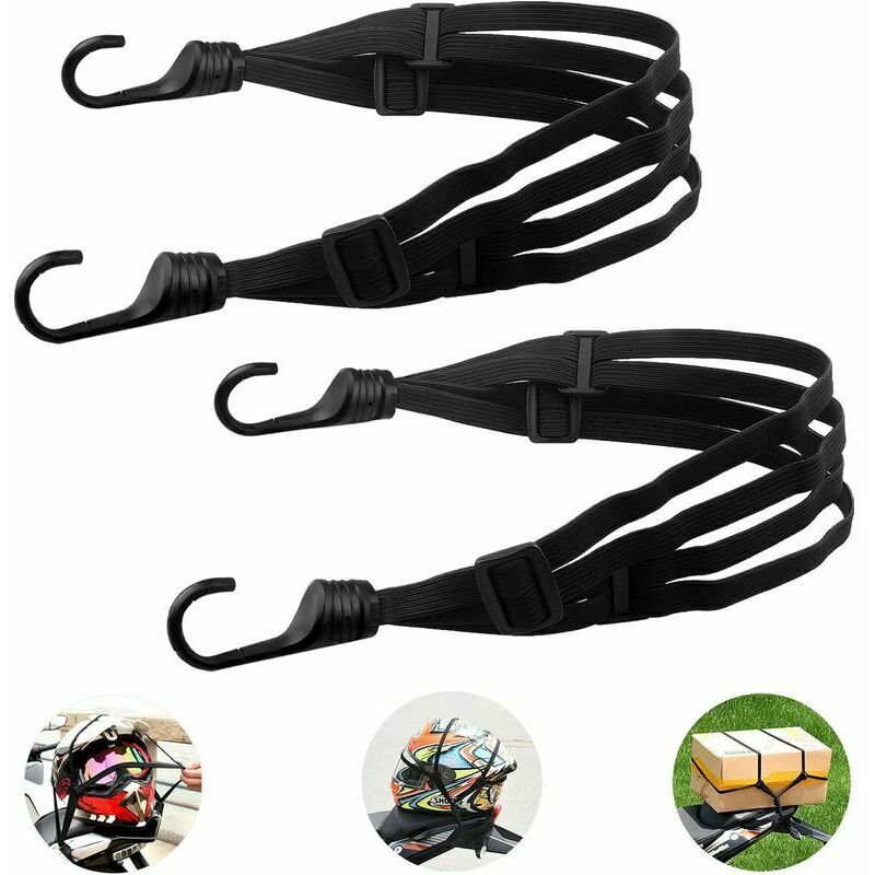 foto del prodotto pezzi cinghia per bagagli con doppio gancio per bici moto, portapacchi elastico regolabile, tenditore piatto con ganci accessorio per bagagli da moto