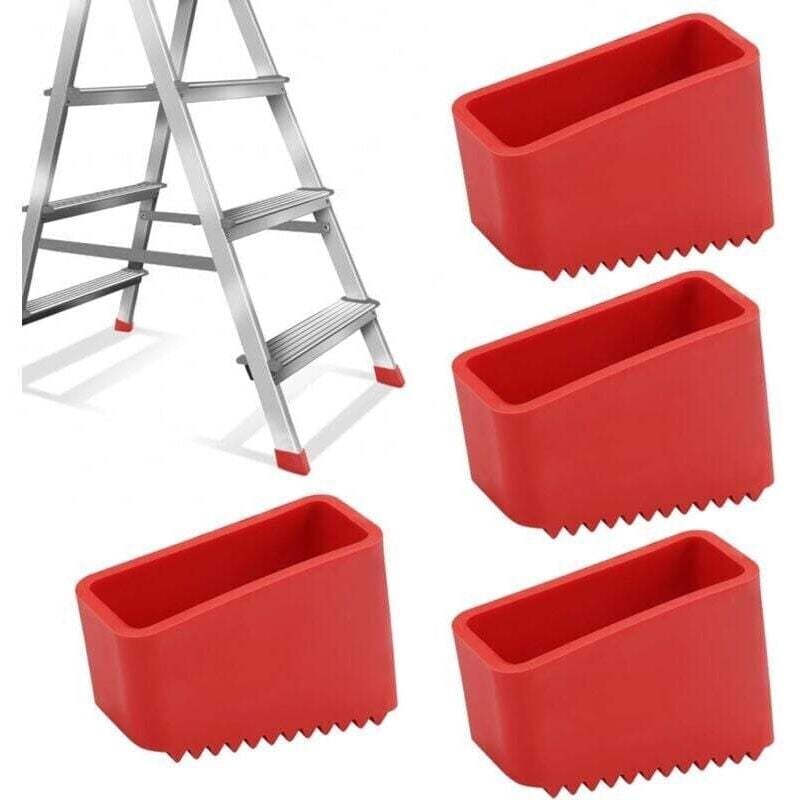 foto del prodotto pezzi copripiedi in gomma per scale, cappuccio per scala a pioli 50x20 mm, piede per scala a pioli, piedini di ricambio in gomma universali per scale