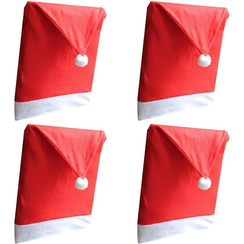 foto del prodotto pezzi coprisedie con cappello rosso di babbo natale per la cena di natale, decorazioni per feste, 20 24 pollici 50 60 cm 