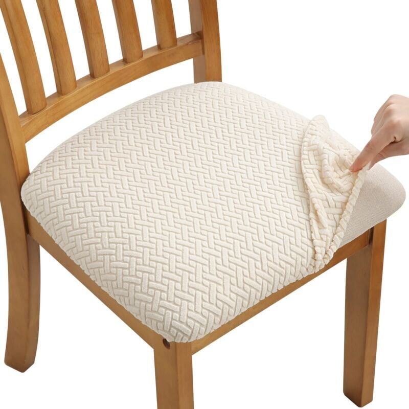 immagine 0 del prodotto pezzi coprisedie elasticizzati in jacquard coprisedie per sala da pranzo, sfoderabili e lavabili con cinghie posteriori 