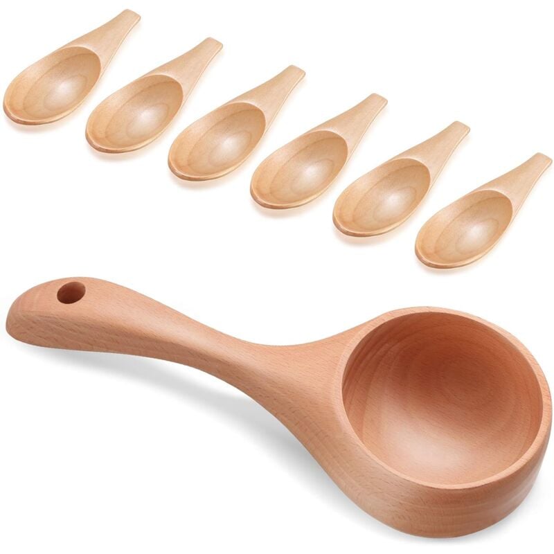 foto del prodotto pezzi cucchiaio per sale da bagno mini cucchiaio per sale set mestolo in legno cucchiaio per sale in legno multiuso cucchiaio mestolo cucchiai da