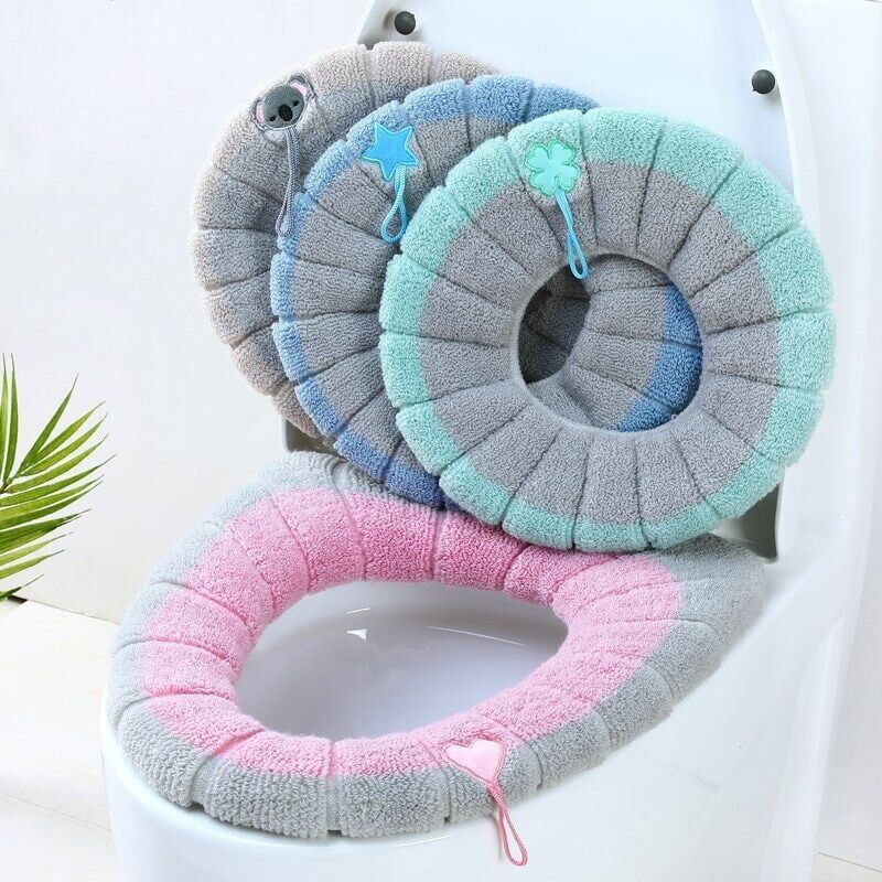foto del prodotto pezzi cuscino per sedile wc cuscino per sedile wc copriwater in tessuto copriwater caldo copriwater elasticizzato lavabile coperchio di protezione