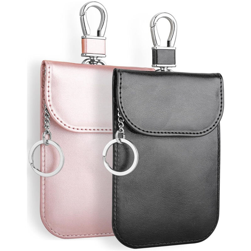 foto del prodotto pezzi custodia anti rfid, custodia anti rfid per chiave auto, blocco segnale, sacchetti di blocco segnale rfid per chiave auto, nero rosa