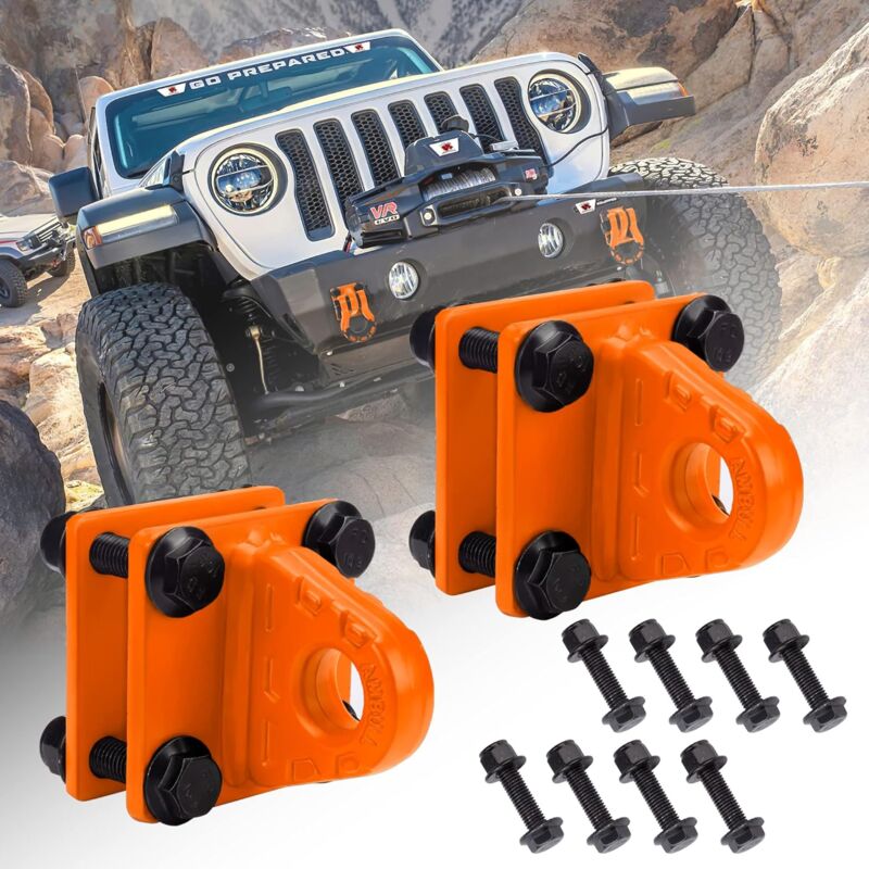 foto del prodotto pezzi d ring shackle con piastra posteriore, 5 tonnellate bullonato u clip mount bumper shackle bracket, arancione