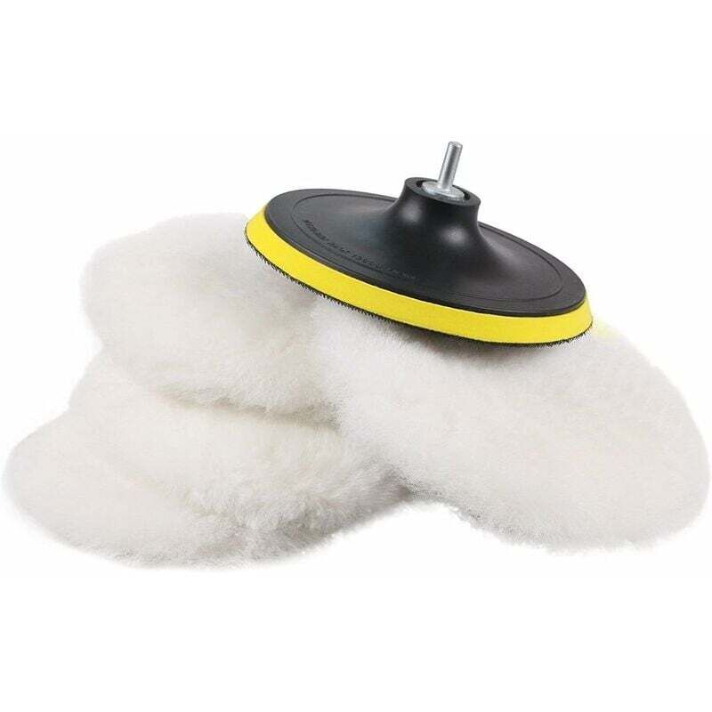 foto del prodotto pezzi da 150 mm cuffie lucidanti disco lucidante spugna lucidante in lana tampone lucidante tamponi lucidanti con adattatore per trapano m14 per