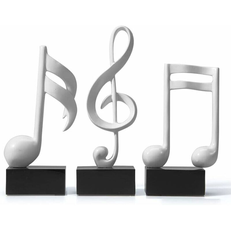 foto del prodotto pezzi decorazione figurina nota musicale scultura statua moderna musica arte per natale pianoforte regalo di compleanno resina bianco