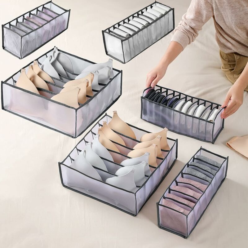foto del prodotto pezzi di biancheria intima cassetto organizzatore pieghevole scatola di immagazzinaggio grande capacit cassetto scatola di immagazzinaggio per