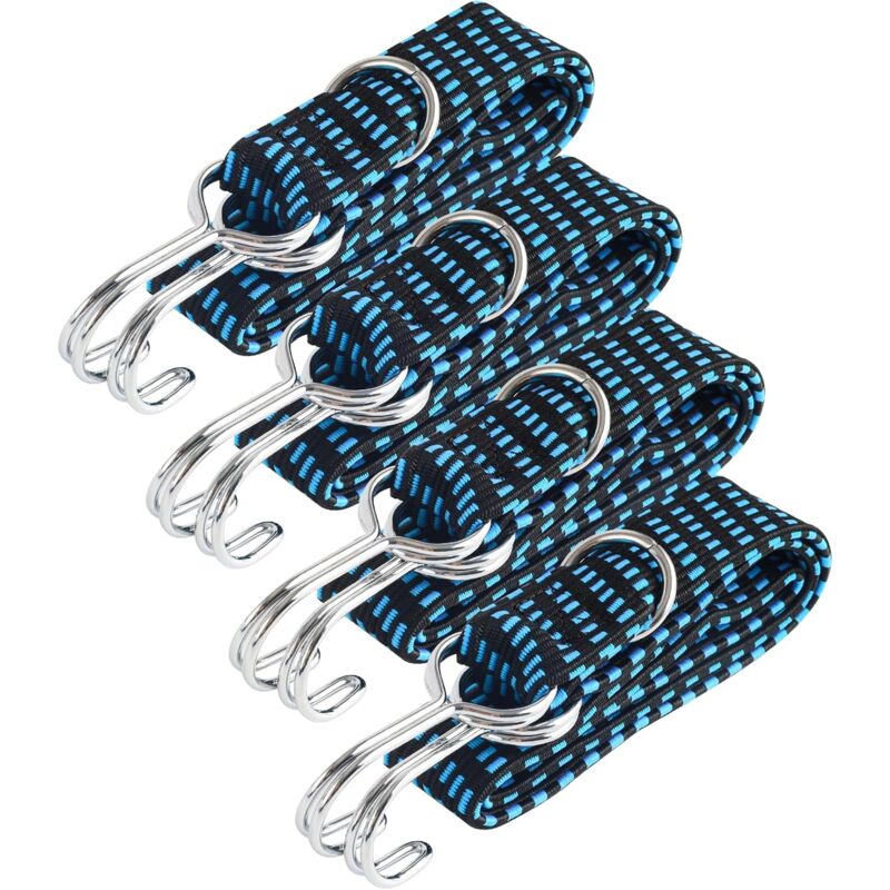 foto del prodotto pezzi di corde elastiche con ganci, corda elastica per bagagli, corda elastica regolabile da 1 m, corda elastica, cinghia elastica, corda elastica