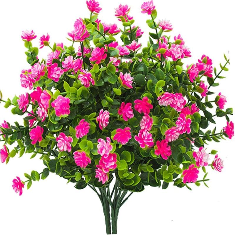 foto del prodotto pezzi di fiori artificiali di eucalipto, piante verdi, resistenti ai raggi uv, fiori di eucalipto finti per interni, esterni, casa, ufficio,