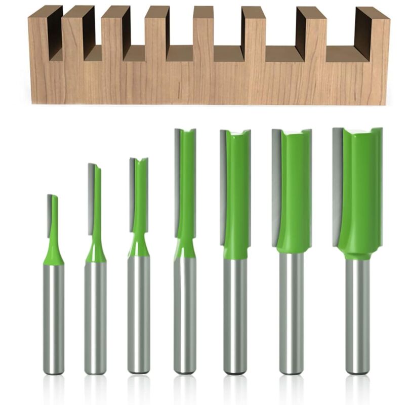 foto del prodotto pezzi di fresa dritta con gambo da 6 mm, fresa dritta, per utensili in carburo di tungsteno per lavorazione del legno, fresa dritta a singolo e