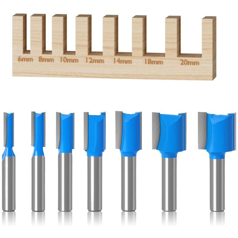 foto del prodotto pezzi di frese per la lavorazione del legno, punte diritte con gambo da 8 mm, utensili per la lavorazione del legno, punte in carburo a doppia scanalatura (6 mm/8 mm/10 mm/12 mm/14 mm/18 mm/20 mm))