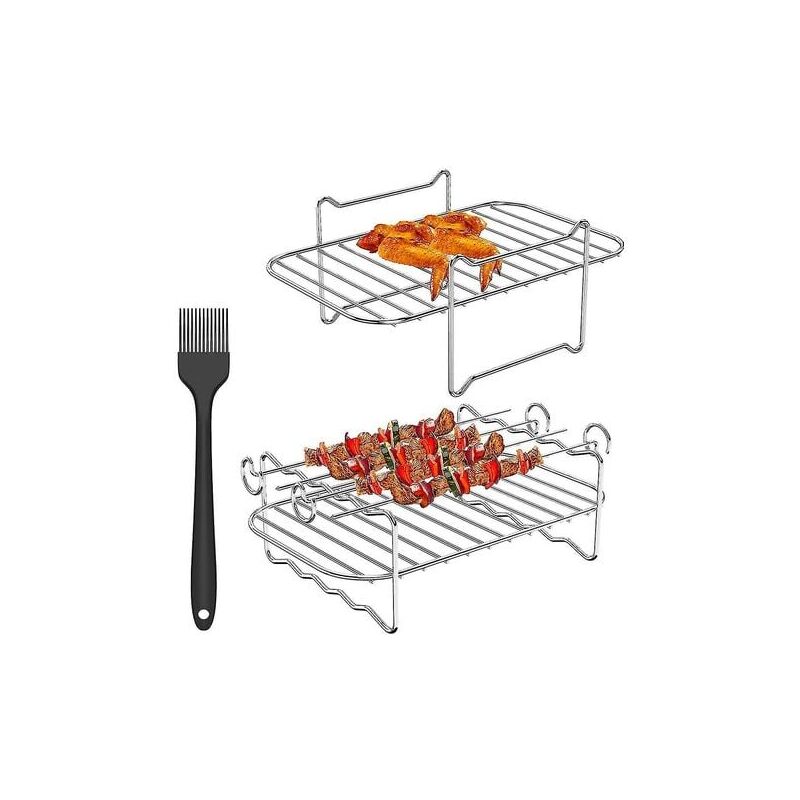 foto del prodotto pezzi di supporto per friggitrice ad aria per friggitrice ad aria doppia ninja, con bastoncini per barbecue