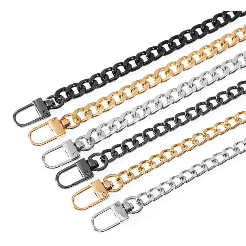 foto del prodotto pezzi di tracolle a catena per borse, tracolle per borse, manici di ricambio in metallo per borse, pochette per borse, lunghezza 120 cm per borse,