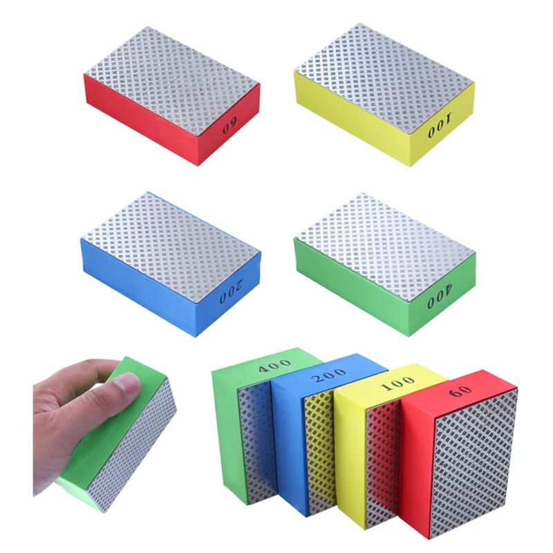 foto del prodotto pezzi diamantati per lucidatura a mano, blocchi abrasivi per pietra, piastrelle, ceramica, vetro, 4 livelli di ruvidit 60 100 200 400 lato