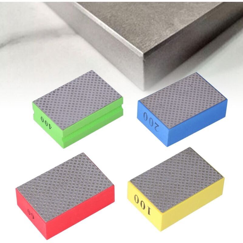 foto del prodotto pezzi diamantati per lucidatura manuale per taglio piastrelle e pietra, sbavatura, grana 60, 100, 200 e 400