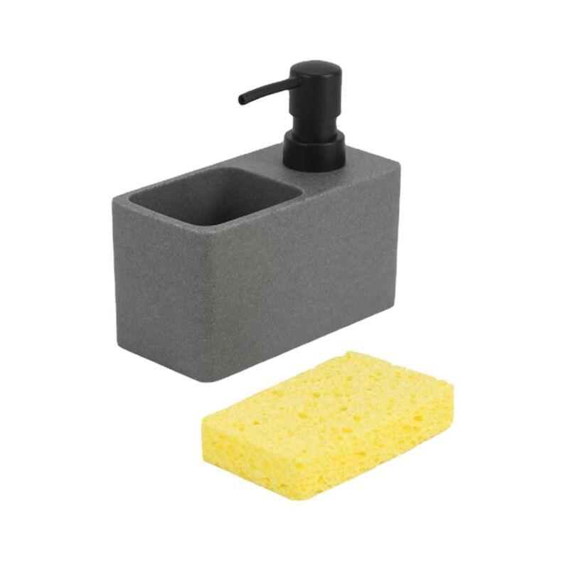 foto del prodotto pezzi dispenser di detersivo per piatti con porta spugna per cucina dispenser di sapone per le mani con spazio per porta spugna, 13147 cm, grigio