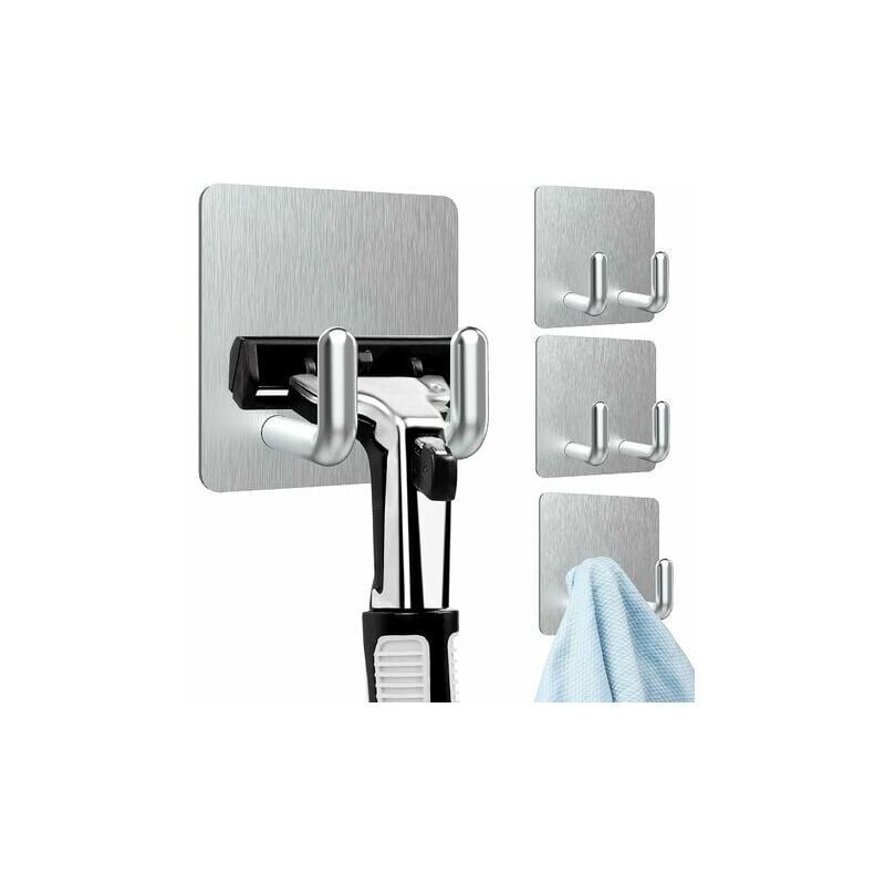 foto del prodotto pezzi ganci adesivi da parete forte adesione , gancio per asciugamani da bagno in acciaio inox resistente, gancio per strofinacci da cucina, gancio