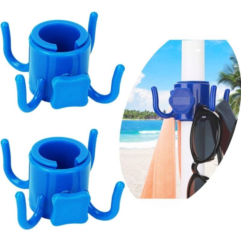 foto del prodotto pezzi gancio per ombrellone portasciugamani gruccia spilla portasciugamani accessori da spiaggia, blu